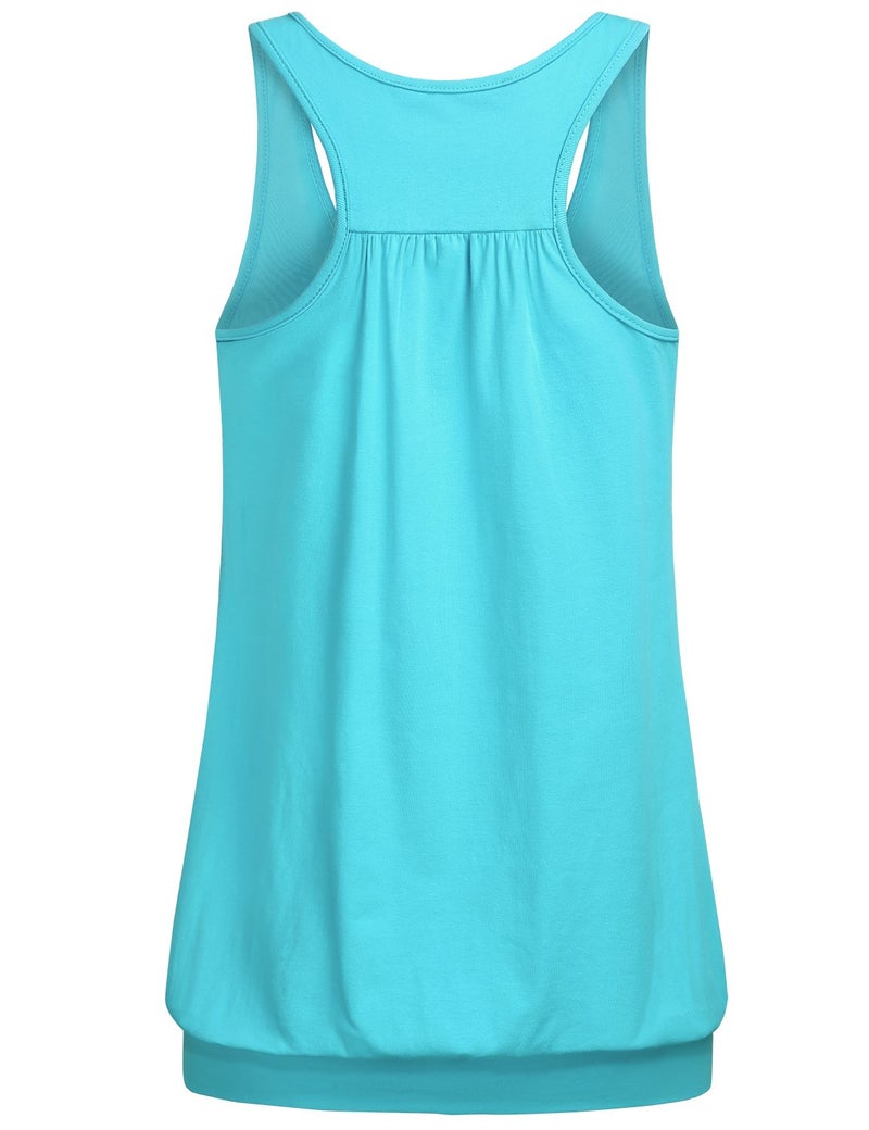 Miusey Womens Activewear, Ladies Sleeveless Crew Neck Running Tank Top Fitted Snappy Stretch Female Soft Basic Versatile Smooth Comfort Shirt Blue-3 XL - Image 2